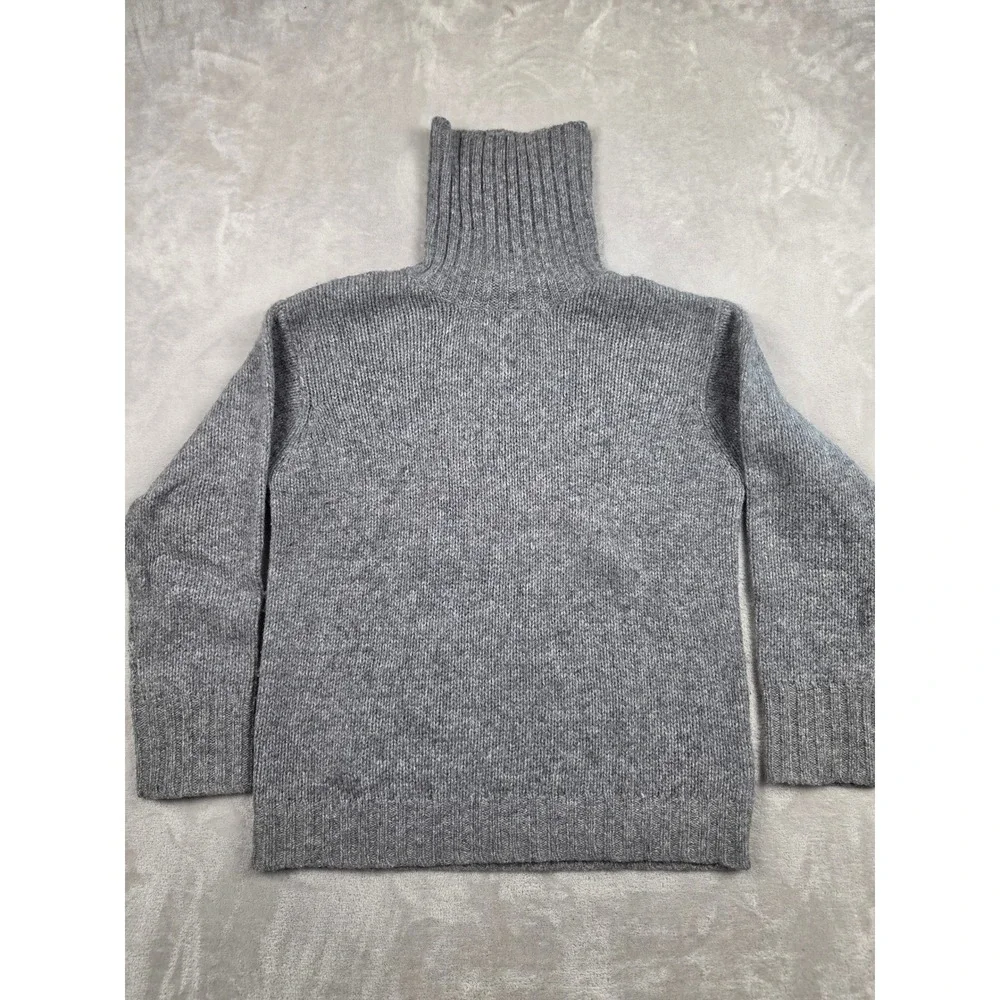 J. Crew Turtleneck Sweater Womens S Gray 100% Wool Ribbed Knit Pullover *Read